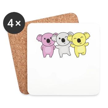 Twink Flag Pride LGBTQ süßer Koala - Untersetzer (4er-Set) - Weiß - Vorne