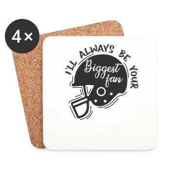 Je serai toujours votre plus grand Fan Football - Dessous de verre (lot de 4) - blanc - Devant