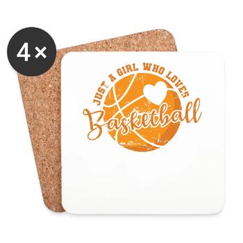 Just a Girl who loves Basketball Ballsport - Coasters (set of 4) - white - Front