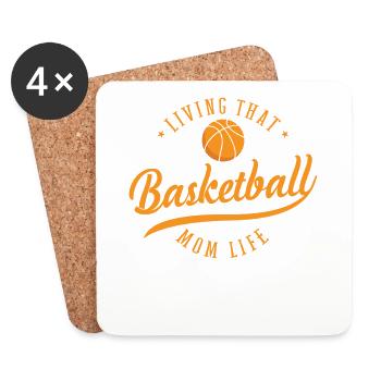Living that Basketball Mom Life America USA - Coasters (set of 4) - white - Front