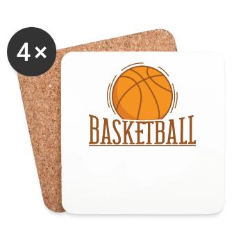 Fans de basket-ball Amérique USA Ball Sports - Dessous de verre (lot de 4) - blanc - Devant