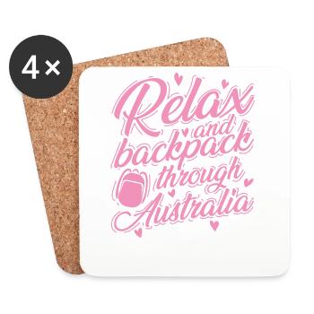 Relax and Backpack through Australia Outback - Coasters (set of 4) - white - Front