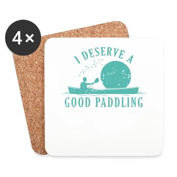 Je mérite un bon bateau à aubes en kayak - Dessous de verre (lot de 4) - blanc - Devant