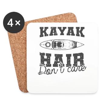 Kayak Cheveux ne s’en soucie pas Pédalo Canoë - Dessous de verre (lot de 4) - blanc - Devant