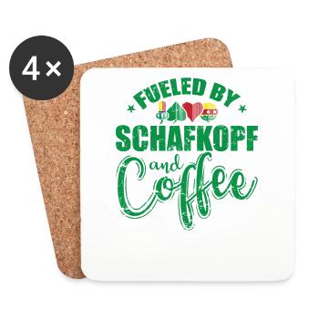 Fueled by Schafkopf and Coffee Kartenspiel - Untersetzer (4er-Set) - Weiß - Vorne