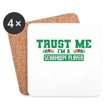 Trust Me I’m a Schafkopf Player Kartenspiel - Untersetzer (4er-Set) - Weiß - Vorne