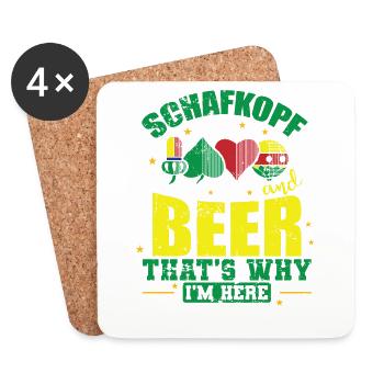 Schafkopf and Beer that’s why I’m here - Untersetzer (4er-Set) - Weiß - Vorne