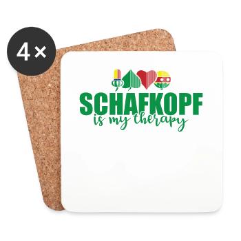 Schafkopf is my Therapy Kartenspiel Hobby - Untersetzer (4er-Set) - Weiß - Vorne