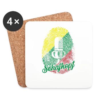 Schafkopf Fingerabdruck Daumen D.N.A. Eichel - Untersetzer (4er-Set) - Weiß - Vorne