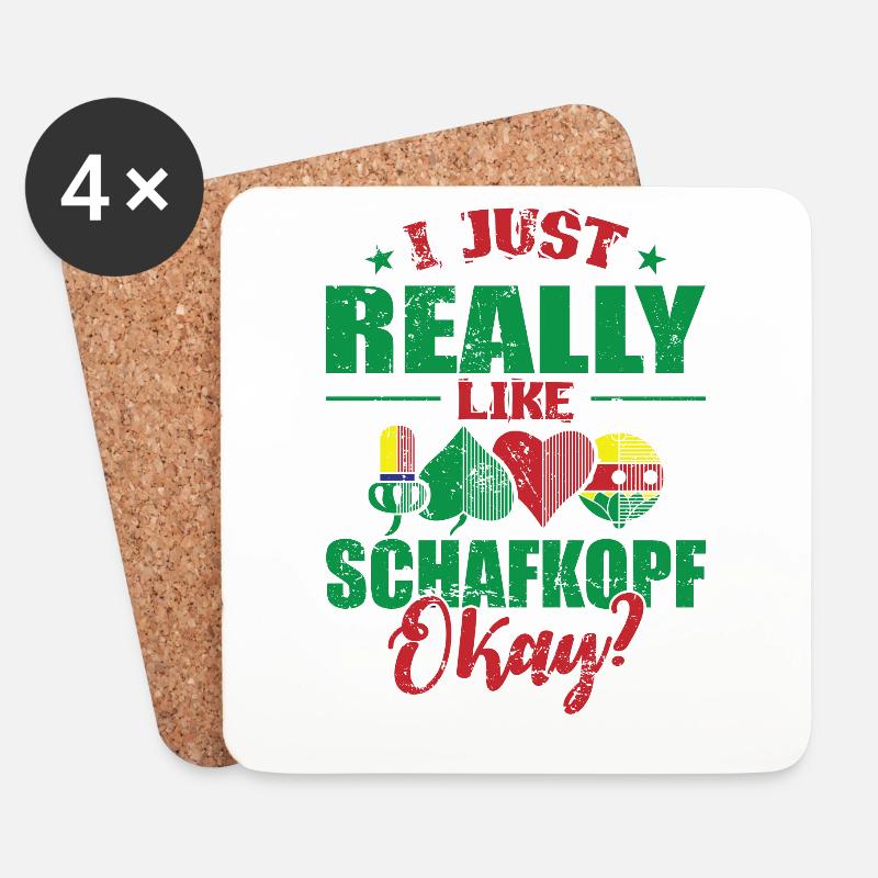I Just Really like Schafkopf Okay? Kartenspiel - Untersetzer (4er-Set) - Weiß