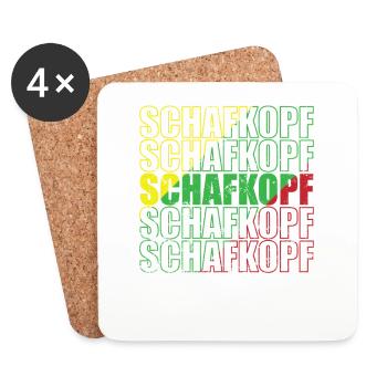 Schafkopf Kartenspiel Spielkarte Hobby - Untersetzer (4er-Set) - Weiß - Vorne