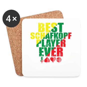 Best Schafkopfplayer ever Kartenspiel - Untersetzer (4er-Set) - Weiß - Vorne