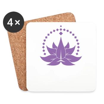 Fleur de Lotus Plante Fleur Jardin Fleur de Lotus - Dessous de verre (lot de 4) - blanc - Devant