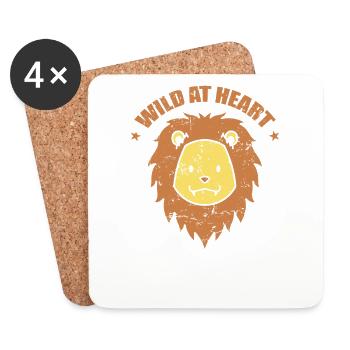 Wild at Heart Afrique Lion Predator King - Dessous de verre (lot de 4) - blanc - Devant