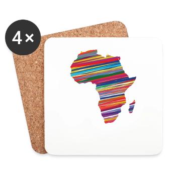Carte de l’Afrique Pays Coloré Continent - Dessous de verre (lot de 4) - blanc - Devant