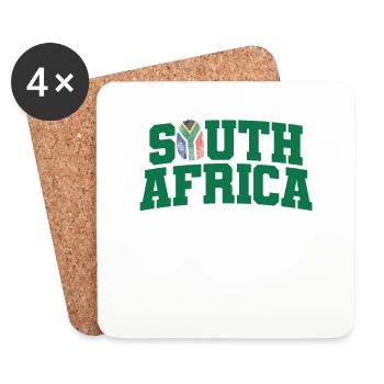 Afrique du Sud Pays Continent Carte - Dessous de verre (lot de 4) - blanc - Devant