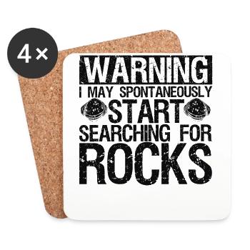 Drôle de géologue de chasse aux roches Rockhounding - Dessous de verre (lot de 4) - blanc - Devant