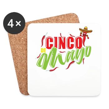 Cinco de Mayo Holiday Mexico America - Coasters (set of 4) - white - Front