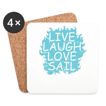 Live laugh Love Sail Segeln Boot Sport - Untersetzer (4er-Set) - Weiß - Vorne
