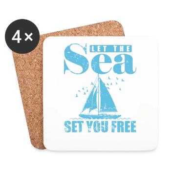 Let the Sea set you Free Segeln Boot Sport - Untersetzer (4er-Set) - Weiß - Vorne
