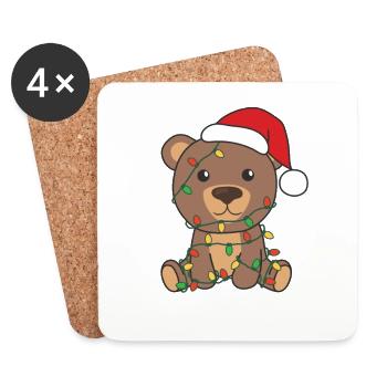 Bear Christmas Winter Animals Bears - Coasters (set of 4) - white - Front