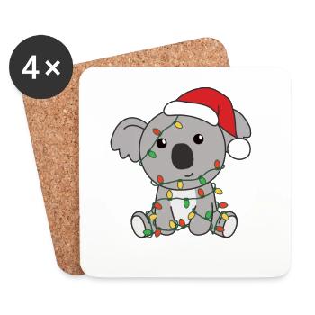 Koala Christmas Winter Animals Koalas - Coasters (set of 4) - white - Front
