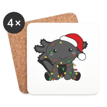 Axolotl Christmas Winter Animals Axolotls - Coasters (set of 4) - white - Front