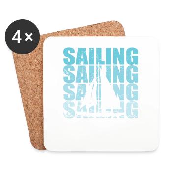 Sailing Segeln Boot Wassersport Hobby - Untersetzer (4er-Set) - Weiß - Vorne