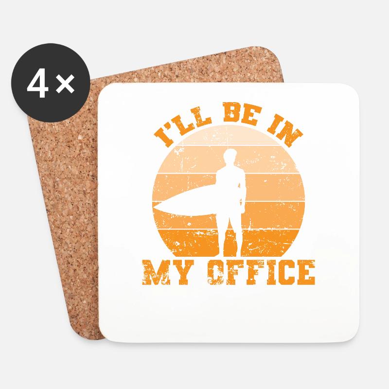 I’ll be in my Office Wellenreiten Surfbrett - Untersetzer (4er-Set) - Weiß