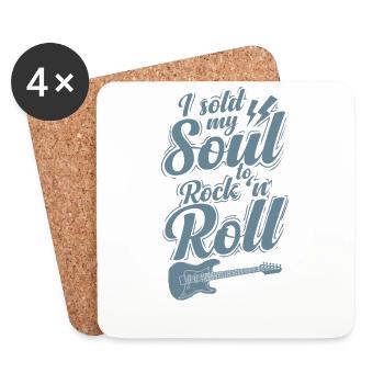 J’ai vendu mon Soul to Rock 'n Roll Music Genre - Dessous de verre (lot de 4) - blanc - Devant