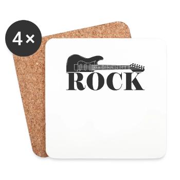 Gitarre Rock Musik Genre Melodie Rockband - Untersetzer (4er-Set) - Weiß - Vorne