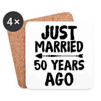 Just Married 50 Years Ago 50th Wedding Anniversary - Untersetzer (4er-Set) - Weiß - Vorne