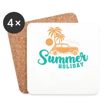 Summer Holiday Holiday Leisure Holidays - Coasters (set of 4) - white - Front