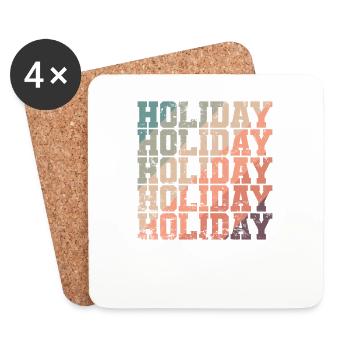 Holiday Holiday Holiday Holiday Leisure - Coasters (set of 4) - white - Front