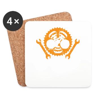 Two-wheeler mechanic Bicycle Profession Training - Coasters (set of 4) - white - Front