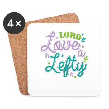 Lord Love a Lefty Gaucher Écrire - Dessous de verre (lot de 4) - blanc - Devant