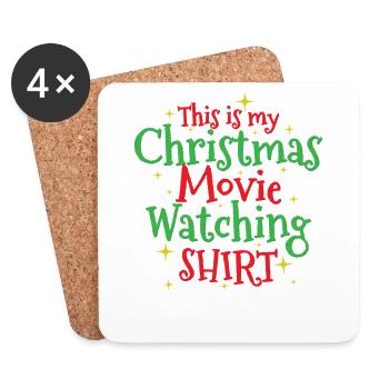 C’est mon film de Noël regarder le design - Dessous de verre (lot de 4) - blanc - Devant