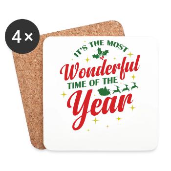 It's the most Wonderful Time of the Year - Untersetzer (4er-Set) - Weiß - Vorne