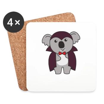 Koala Halloween Mignon Diable Enfants Vampire Costume - Dessous de verre (lot de 4) - blanc - Devant