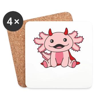 Axolotl Halloween Sweet Devil Kids Costume de sorcière - Dessous de verre (lot de 4) - blanc - Devant