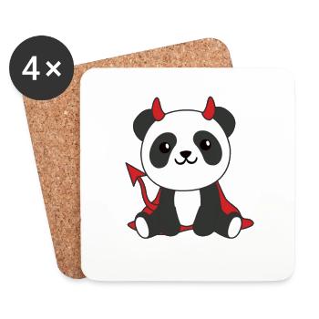 Panda Halloween Sweet Devil Kids Costume de sorcière - Dessous de verre (lot de 4) - blanc - Devant