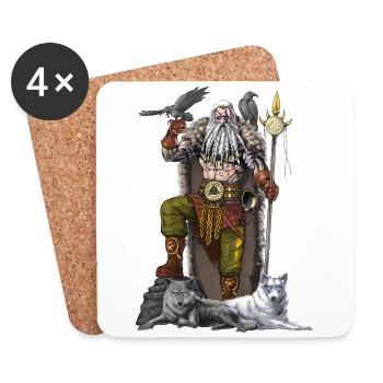 Viking Norse God Odin - Coasters (set of 4) - white - Front