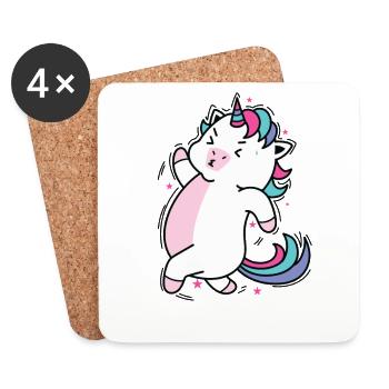 Licorne Course à pied Créature mythique Sport - Dessous de verre (lot de 4) - blanc - Devant
