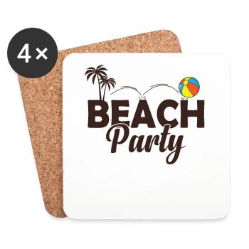 Beach Party Celebrations Dancing Music Friends - Coasters (set of 4) - white - Front