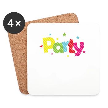 Party Celebrations Dancing Music Friends - Coasters (set of 4) - white - Front