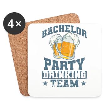 Bachelor Party Drinking Team Freunde - Untersetzer (4er-Set) - Weiß - Vorne