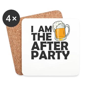 I am the after Party Celebrations Dance Music - Coasters (set of 4) - white - Front