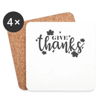 Thanksgiving Give Thanks USA Feiertag - Untersetzer (4er-Set) - Weiß - Vorne