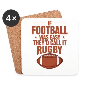 If Football was Easy they'd call it Rugby - Untersetzer (4er-Set) - Weiß - Vorne