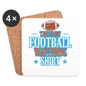 This is my Football watching Design USA - Untersetzer (4er-Set) - Weiß - Vorne